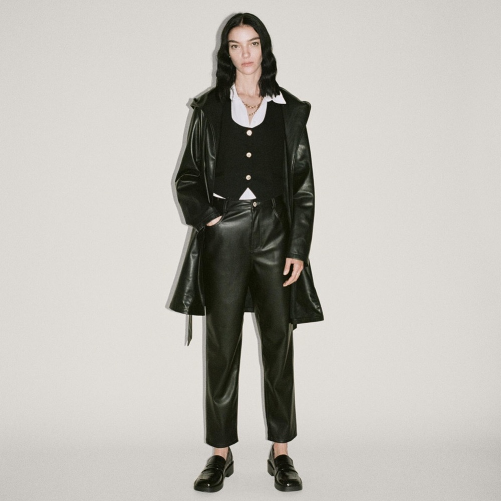 Zara Black Gold Buttoned Vest